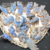 Blue White Porcelain Style Enamel Animal Brooch Rhinestone Crystal Butterfly Peacock Sheep Lapel Pin Vintage Women Jewelry Gift - Image 1