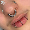 ZS 1PC Titanium Hoop Earring for Women Silver Plated Circle Earring Large Gauge Seputm Nose Ring 2/4/6/8/10/12G Punk Earring - Image 6