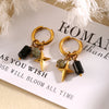 Jolivie Stainless Steel Stone Earrings Women Bohemia Vintage Hoop Earrings for Women Ear Jewelry Gift - Image 3