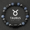 12 Constellation Blue Coral Lava Stone Stone Beads Bracelet For Men Couple Rope Friendship Zodiac - Image 13