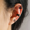 Geometric Double Layer Ear Cuff with Cubic Zirconia No Piercing Needed - Image 18