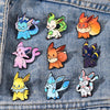 9Pcs Anime Eevee Elf Monsters Enamel Pins Set Animals Brooches Women's Lapel Pins Holiday Gift Jewelry - Image 2