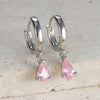 Colorful Zircon Water Drop Hoop Earring for Women Simple Geometry Stainless Steel Huggie Earring Piercing Jewelry - Image 13