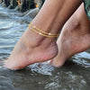 Ankle Bracelets for Women Girls Glitter Adjustable Gold Plated/ Silver Layered Anklets Beach Foot Jewerly - Image 5