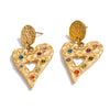 Colorful Zirconia Hammer Metal Heart Drop Earrings Stainless Steel Charm Jewelry Anti Allergic Accessories - Image 8