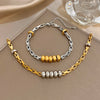 Greatera Light Twisted Steel Ball Gold Chain Bracelet Charm Two Tone Unique Artistic Men Women Bangle - Image 1