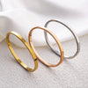 Oval Smooth Bracelet Bangle Minimalist Gold Sliver Charm Jewelry Gifts for Women - Image 2