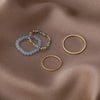 4Pcs Women's Ring Summer Crystal Beaded Vintage Rings Set Korean Women Jewelry Temperament Accessories Sweet Aesthetic Gift - Image 5