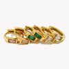 Dainty Cute Girl's Mini Size Hoop Earrings Square Shape Zircon Stone Gold PLated Stainless Steel Huggies Earring - Image 2