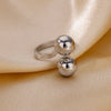 Stainless Steel Double-layer Beads Rings for Women Gold Plated Geometric Ball Bead Open Ring Aesthetic Punk Jewelry - Image 21