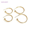 2 Sizes Silver Needle Gold Color C Shape Smooth Hoop Earring Brass Metal Earring Jewelry For Women Gifts - Image 1
