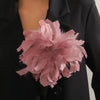 20CM Exaggerated Feather Flower Large Brooch for Women Lady Personality Lapel Pins Party Wedding Clothing Jewelry - Image 2