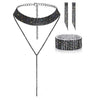 4 Pieces of Women's and Minimalist Necklaces with Earrings, Bracelets, Jewelry Sets, Banquet and Party Accessories - Image 11