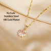 Cute Romantic Pink Sakura Pendant Stainless Steel Necklaces For Women Korean Female Sexy Clavicle Chain Jewelry Gift - Image 2