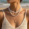 3pcs/set Bohemian Pearl Starfish Pendant Necklace for Women Irregular Blue Stone Beads Link Chain Beach Party Jewelry - Image 16