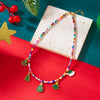 Christmas Necklace Snowflake Gingerbread Tree Snowman Reindeer Bell Soft Clay Crystal Beads Fringe Pendant Choker For Women Men - Image 6