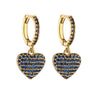 Hecheng, Silver Color Heart Hoop Earrings For Women Shining Cute Earrings Wedding Jewelry - Image 3