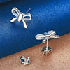 Elegant Silver Bow Earrings for Women, Gifts, Party Jewelry Accessories - Image 4