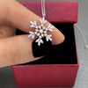 Snowflake Shaped Pendant Necklace Bling Crystal Cubic Zirconia Romantic Wedding Accessories Jewelry for Women - Image 2