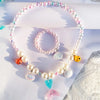 Ocean shell bracelet colorful fishtail necklace gradual change color pearl mermaid children's bracelet necklace set - Image 12