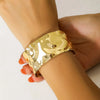 Classic Bump Pattern Openning Bangles Bracelet for Women Cuff Bracelet Gold Color Iron Hand Ornament Jewelry - Image 2