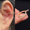 Adjustable Ear Cuff No Piercing with Cubic Zirconia Butterfly and Flower Designs - Image 5