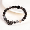 JD Stone Silver Color Shiny Obsidian Bow Strand Bracelet Women Sweet Bangles Yoga Couple Gift - Image 2