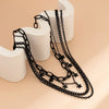 4Pcs/Set Goth Black Star Tassel Pendant Choker Necklace for Women Vintage Adjustable Metal Chain Y2K Jewelry Accessories Gift - Image 6