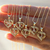 A-Z English Letter Initial Necklace Gold Plated Necklace Micro Setting Zircon Heart Necklace for Women - Image 1