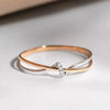 Unique Two Tone Twisty Design Rings for Women Brilliant Cubic Zirconia Wedding Romantic Jewelry Daily Wear Accessories - Image 1