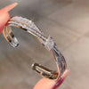 Twisted Knot Open Cuff Bangle Bracelet Sparkling Zircon Inlaid Bracelet Party Gift Jewelry - Image 7