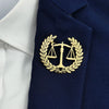 design balance wheat ear fair stainless steel gold-plated brooch, suit lapel pin, men's formal dress accessories - Image 1