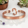 2Pcs Copper Bracelet and Ring Set, Adjustable Hammer Pattern Design, Beautiful Set Jewelry, Good for Holidays Gifts - Image 1
