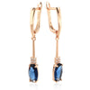 Unusual Shiny Oval Blue Zircon Long Dangle Earrings for Women Rose Gold Wedding Party Daily Jewelry - Image 6