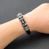 Men\\\\\'s Classic Black Leather Bracelet Metal Magnetic Buckle Bracelet Jewelry Casual Daily All-Match Jewelry - Image 3