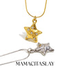 316L Stainless Steel Zircon Star Pendant Necklace Gold Plated Jewelry Women's Necklace - Image 1