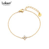 Delicate Lucky Four Leaf Clover Bracelet for Women Stainless Steel Simple Charm Jewelry Gold Plated - Image 1