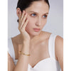 Stylish Cubic Zirconia Stainless Steel Wrist Bangle Bracelet Gold Plated Jewelry for Women Charm - Image 2
