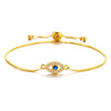Gold Color Zircon Evil Blue Eye Bracelet Bangle Lucky Jewelry Women Gift Adjustable Handmade - Image 3