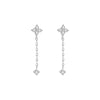 Silver Color Inlaid Zircon Clover Tassel Earrings For Women Delicate Chain Pendant Earring Party Jewelry Accessories Gifts - Image 6