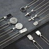 Men's Geometric Pendant Necklace with Stainless Steel Chain - Image 1