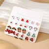 12/20 Pair Christmas Earring Set For Women Shiny Crystal Zircon Snowflake Elk Bowknot Elk Xmas Tree Earring Year Gifts - Image 22