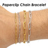 10pcs Paper Clip Bracelet Gold Plated Paperclip Bracelet Stainless Steel PaperClip Link Bracelet Paper Clip Chain Bracelet Women - Image 2