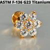 Cz Flower Titanium Cartilage Earrings Stud 16G Internally Threaded Sun Helix Ear Tragus Piercing Jewelry - Image 24
