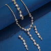 Four-Piece Geometric Flower Jewelry Set with Necklace Earrings and Bracelet - Image 3