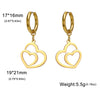 Double Love Heart Drop Earrings for Women Stainless Steel Gold Color Wedding Earrings Jewelry Pretty Gift - Image 10