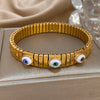 Greatera Five Colorful Eye Personality Elastic Bracelets European American Stainless Steel Cool Women's Bangle - Image 12