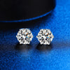 silver Gra six-jaw stud earrings Women Wedding Band Jewelry - Image 4