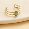 Inlaid Stone Stainless Steel Engagement Rings for Women Adjustable Opening Simplicity Vintage Ring Jewelry - Image 11