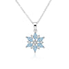 Sweet Silver Blue Sparkling Zirconium Snowflake Necklace, Feminine Collarbone Chain, Autumn and Winter Necklace - Image 6